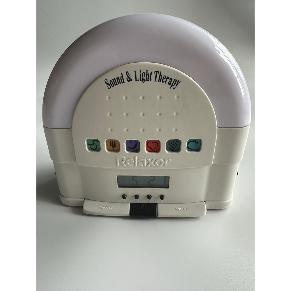 Relaxor Sound & Light Therapy With Alarm Clock Model 721 Tested & Working